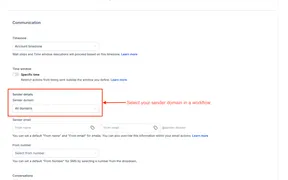 Choose Sender Domains for Each Workflow
