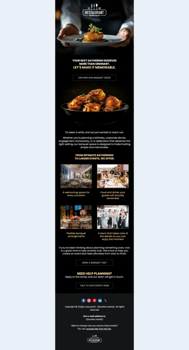 Banquet - Email