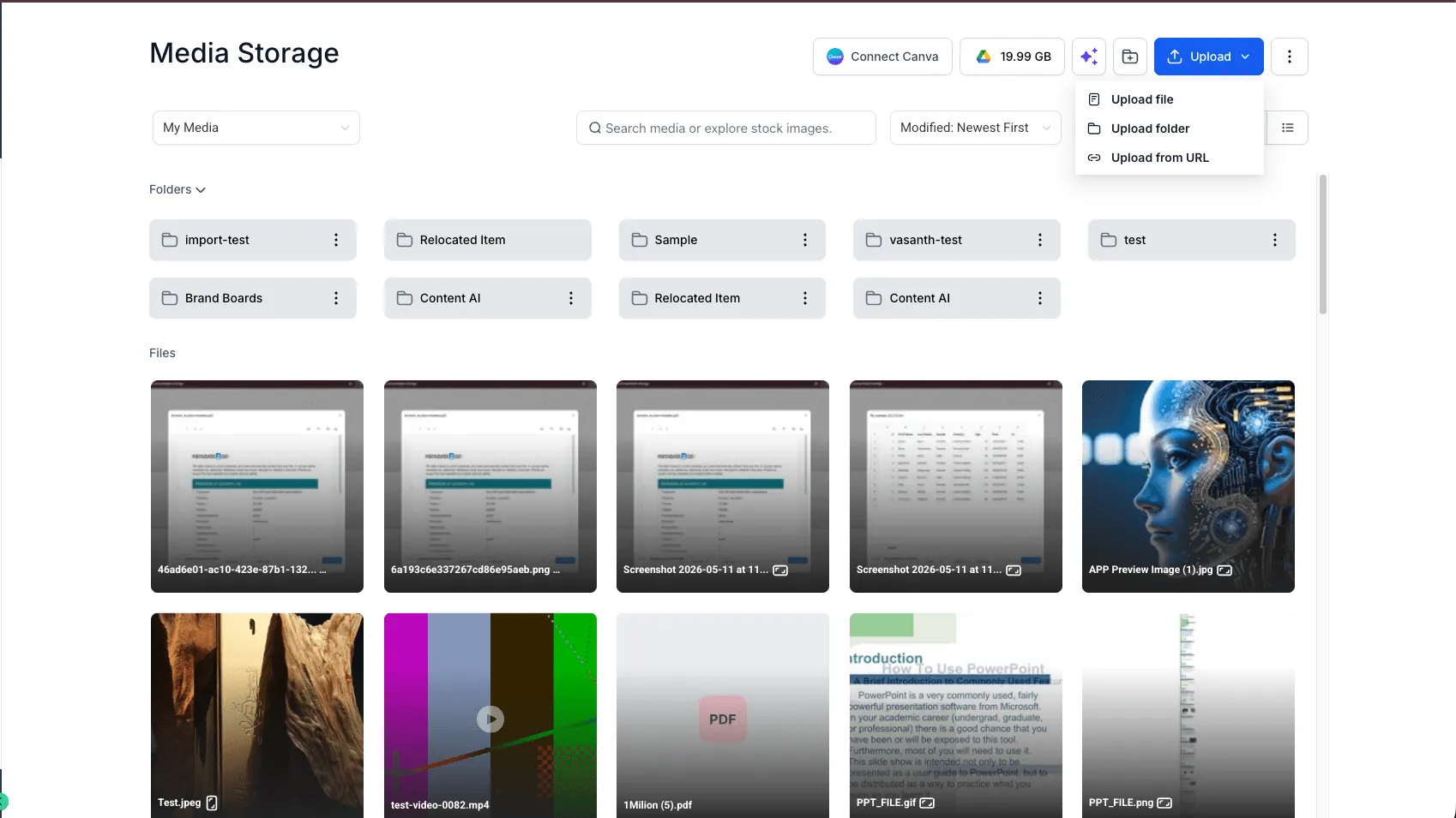 Upload from URL in Media Storage