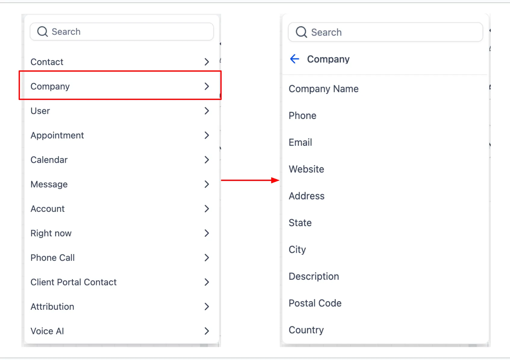 Workflow company variable picker