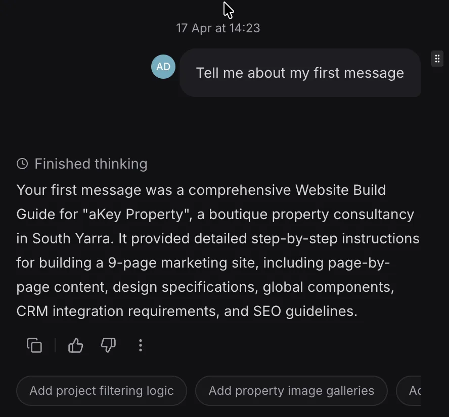 AI Studio context continuity improvement