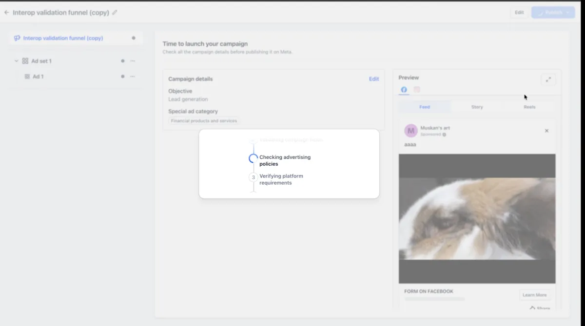 Validation check before publishing