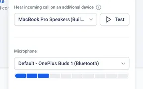 Choose Audio Devices in the Web Dialer