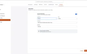 Newsletter Time Configuration