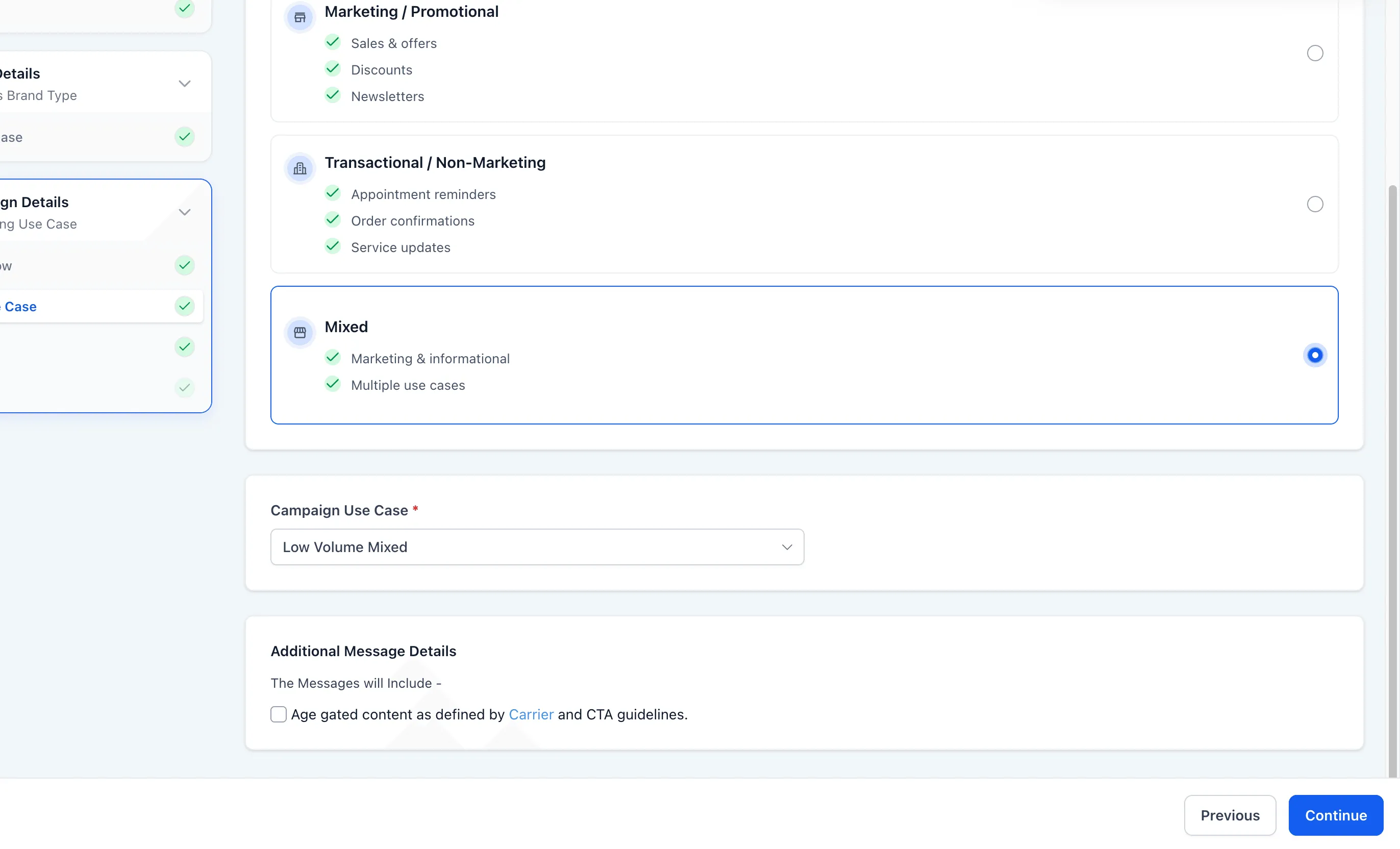 Chat widget mixed consent option