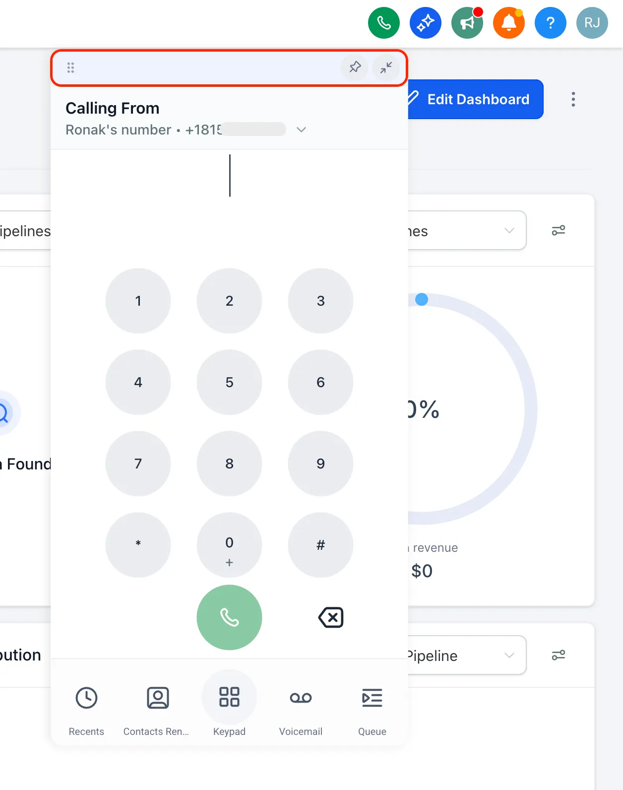 Dialer auto-minimize