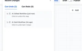 Undo and Redo for AI Workflow Builder