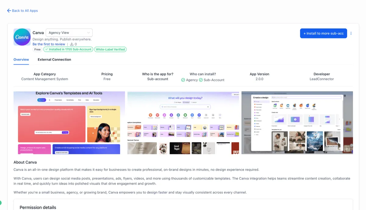 Canva integration in Media Storage