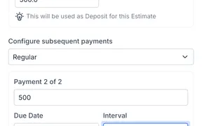 Payment Schedules for Estimates in SMBcrm Mobile