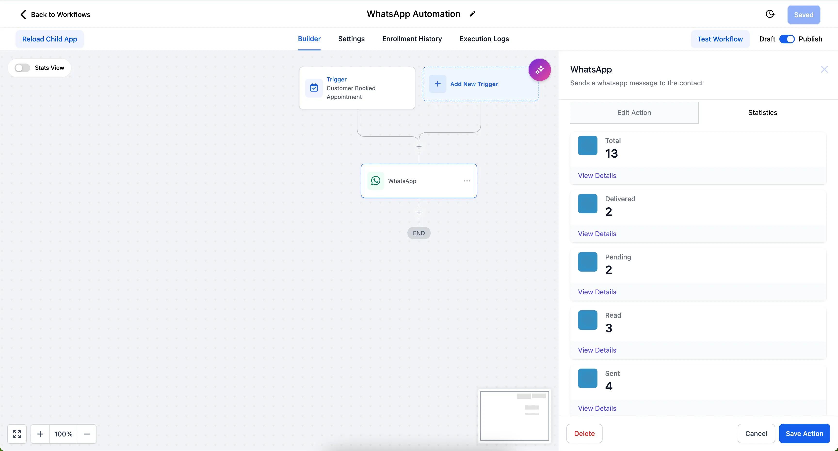 Message status tracking