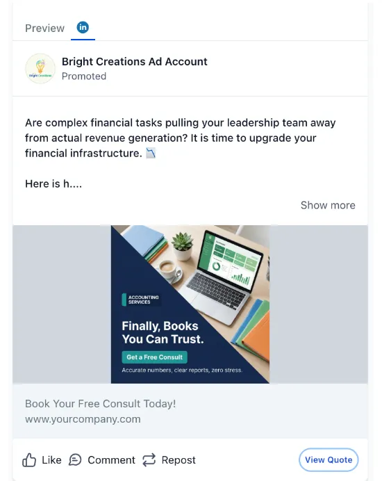 Accounting Services - LinkedIn Ad