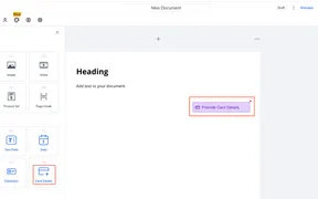 Documents & Contracts: Collect Card Details