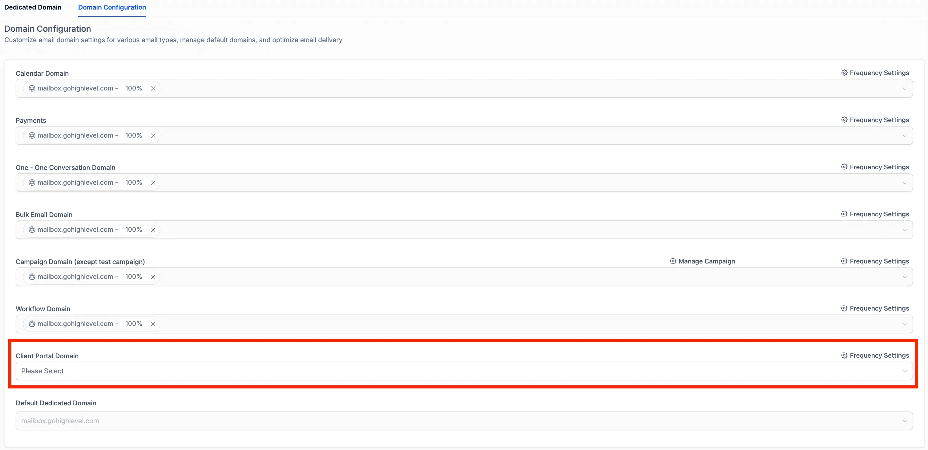 Client Portal domain configuration in SMBcrm