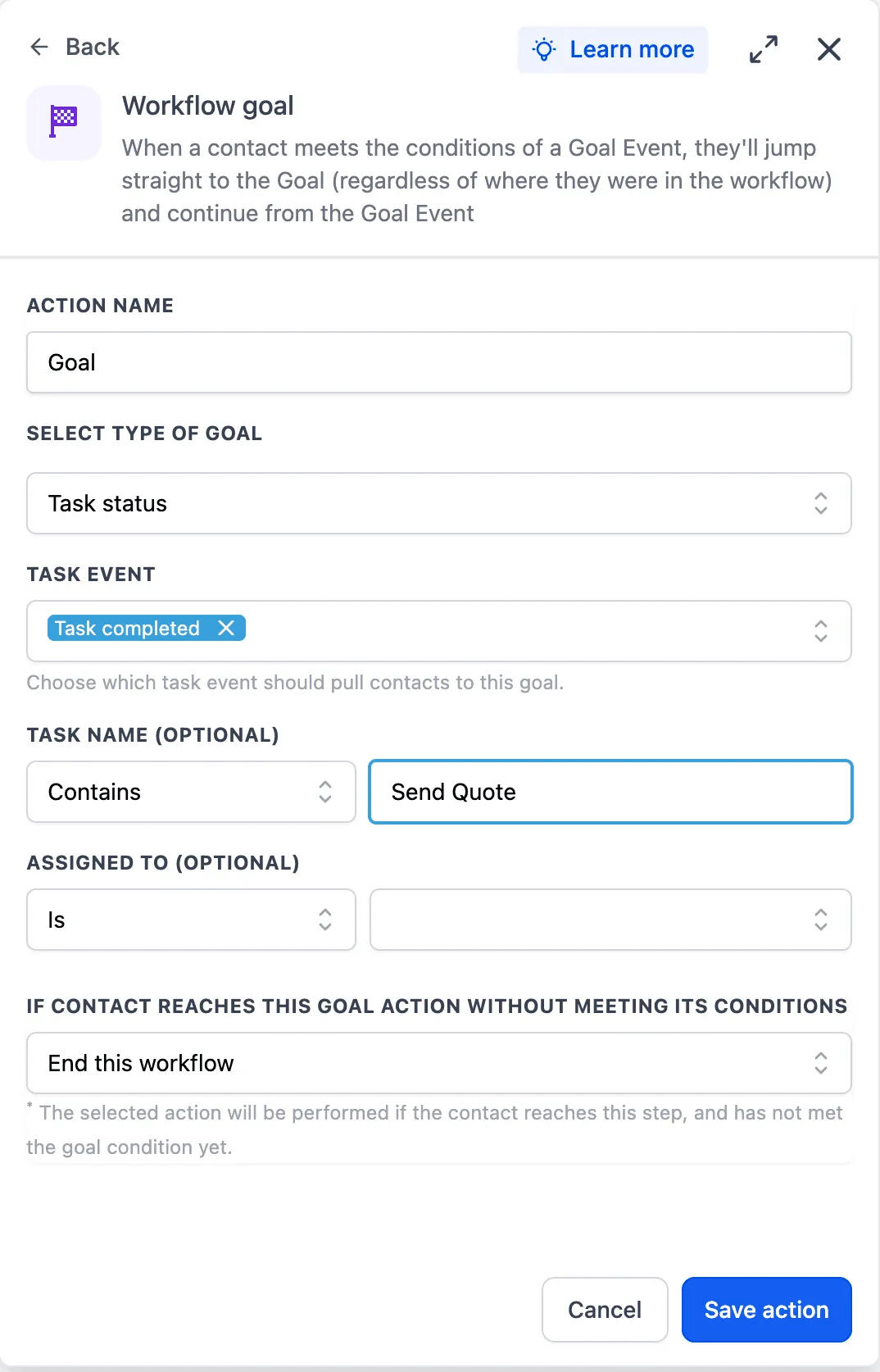 Goal Event Task Status preview