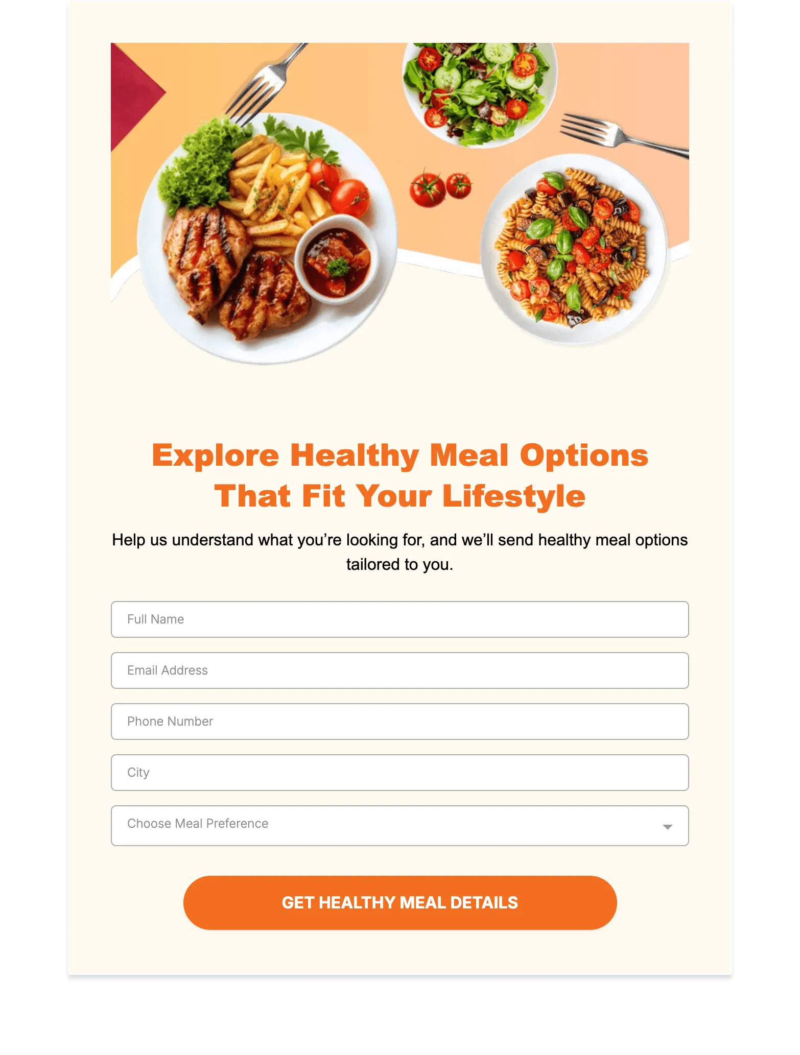 Healthy Meals Request - Form