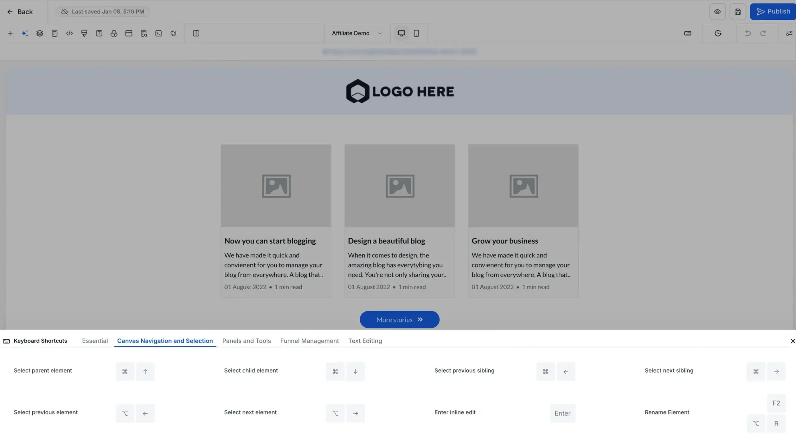Canvas Navigation and Selection 1