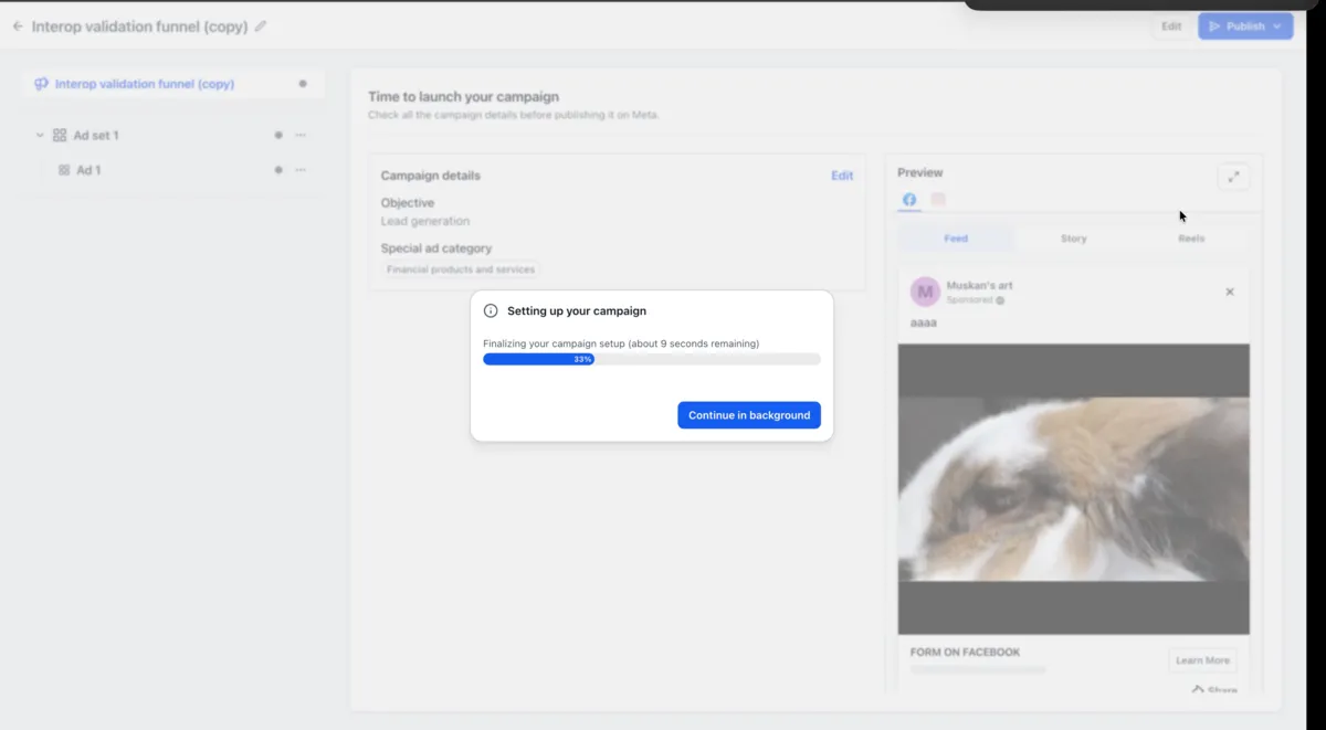 Campaign builder validation state