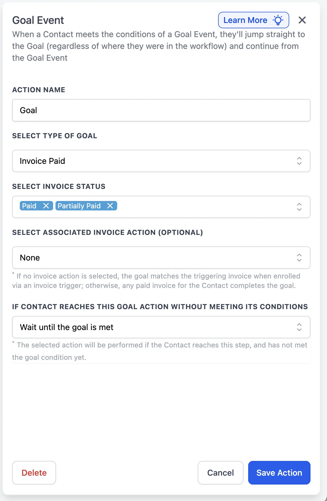 Review Request Clicked goal event preview
