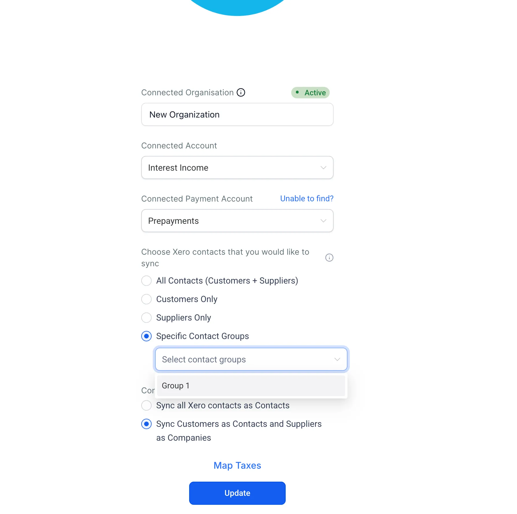 Xero supplier handling settings