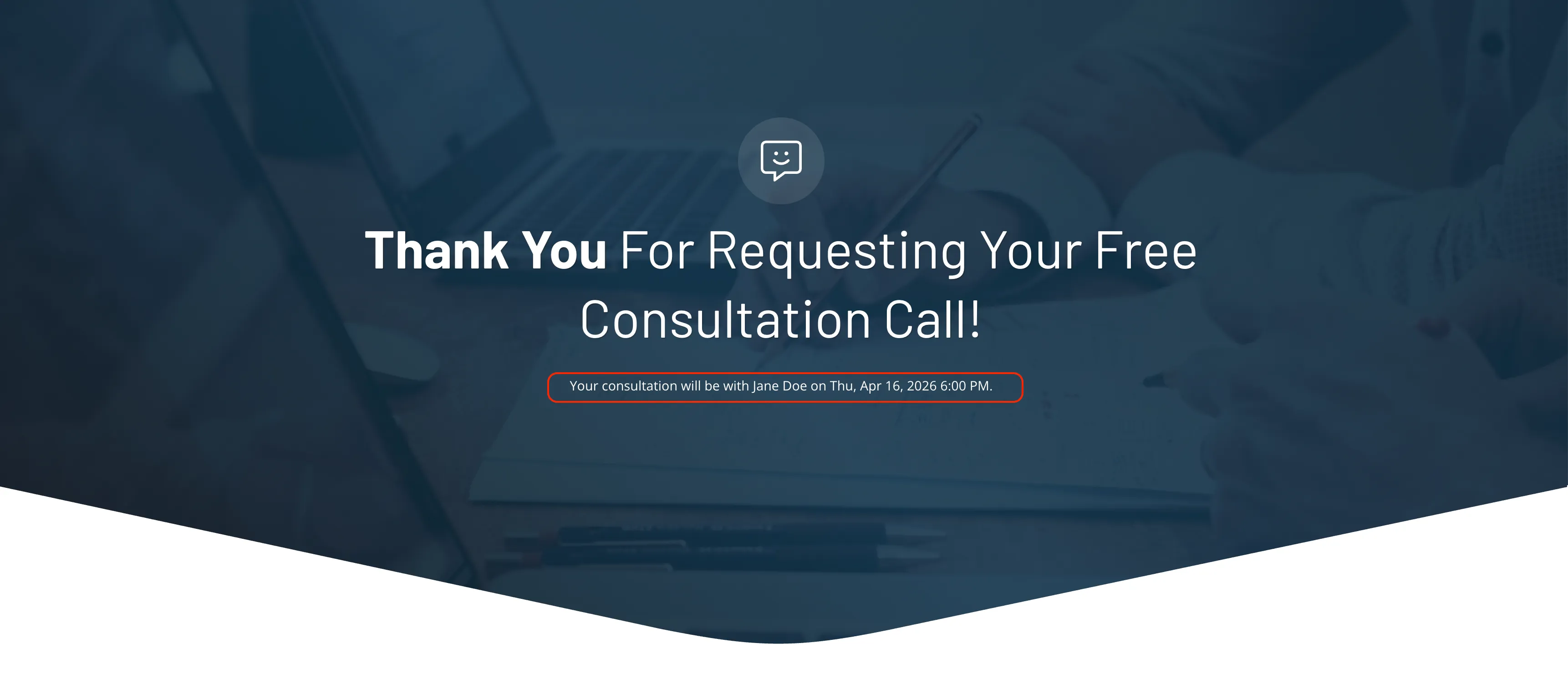 Funnel confirmation page