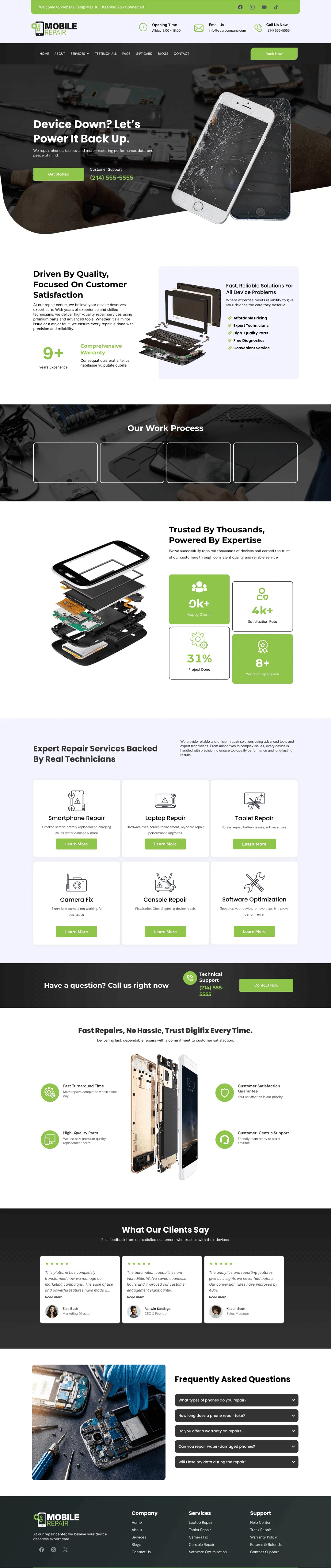 Phone Repair Shop - Website