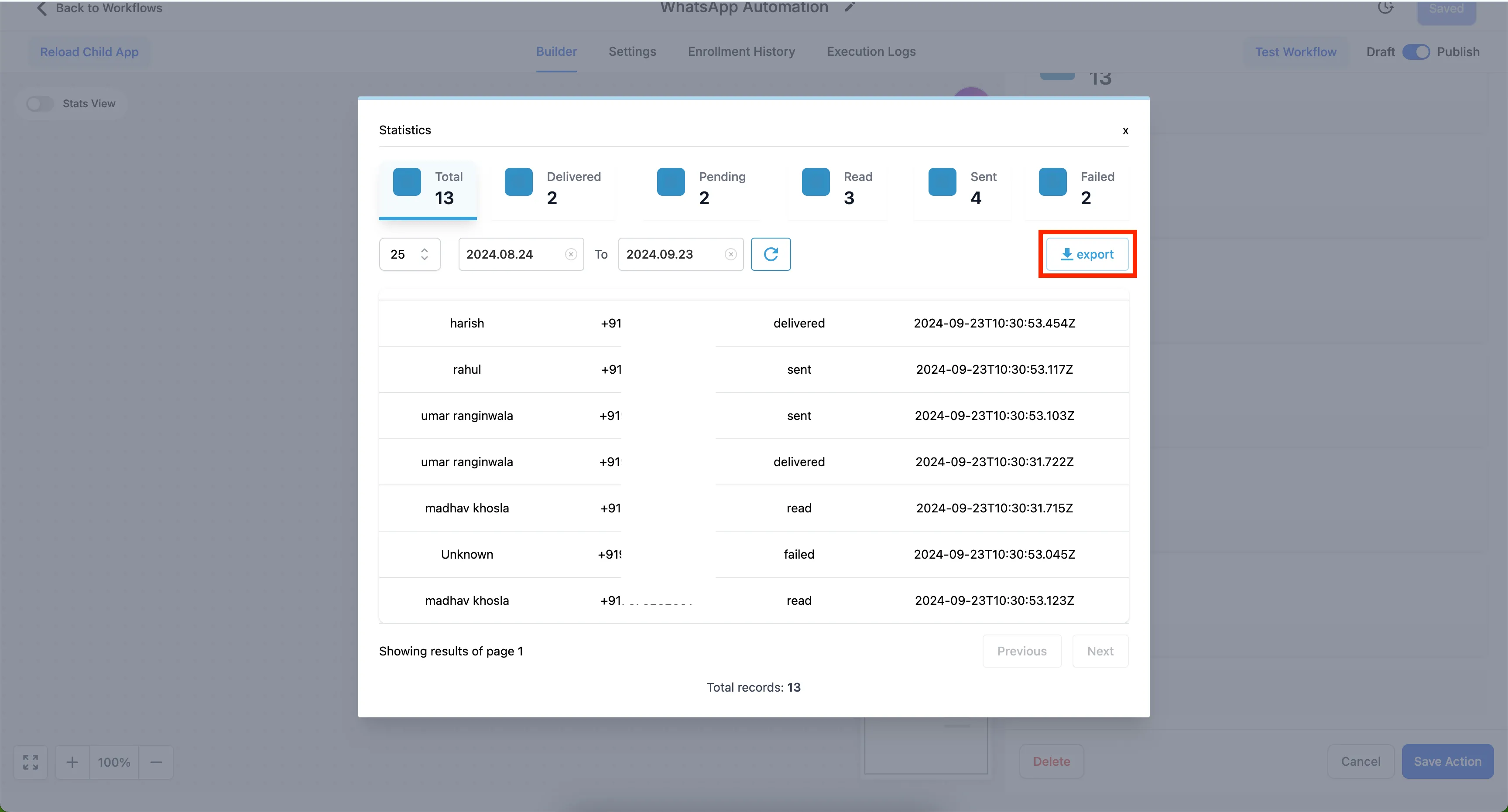 Individual message details