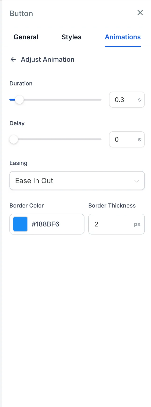 Button hover controls