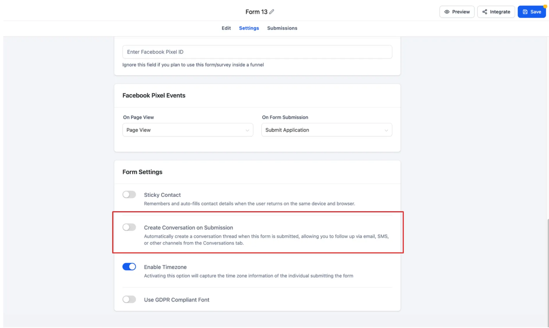 Expanded form submission details