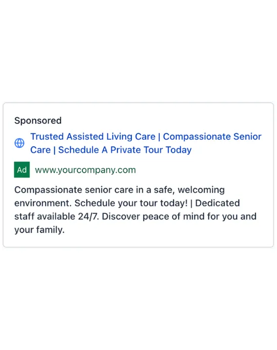 Assisted Living - Google Ad