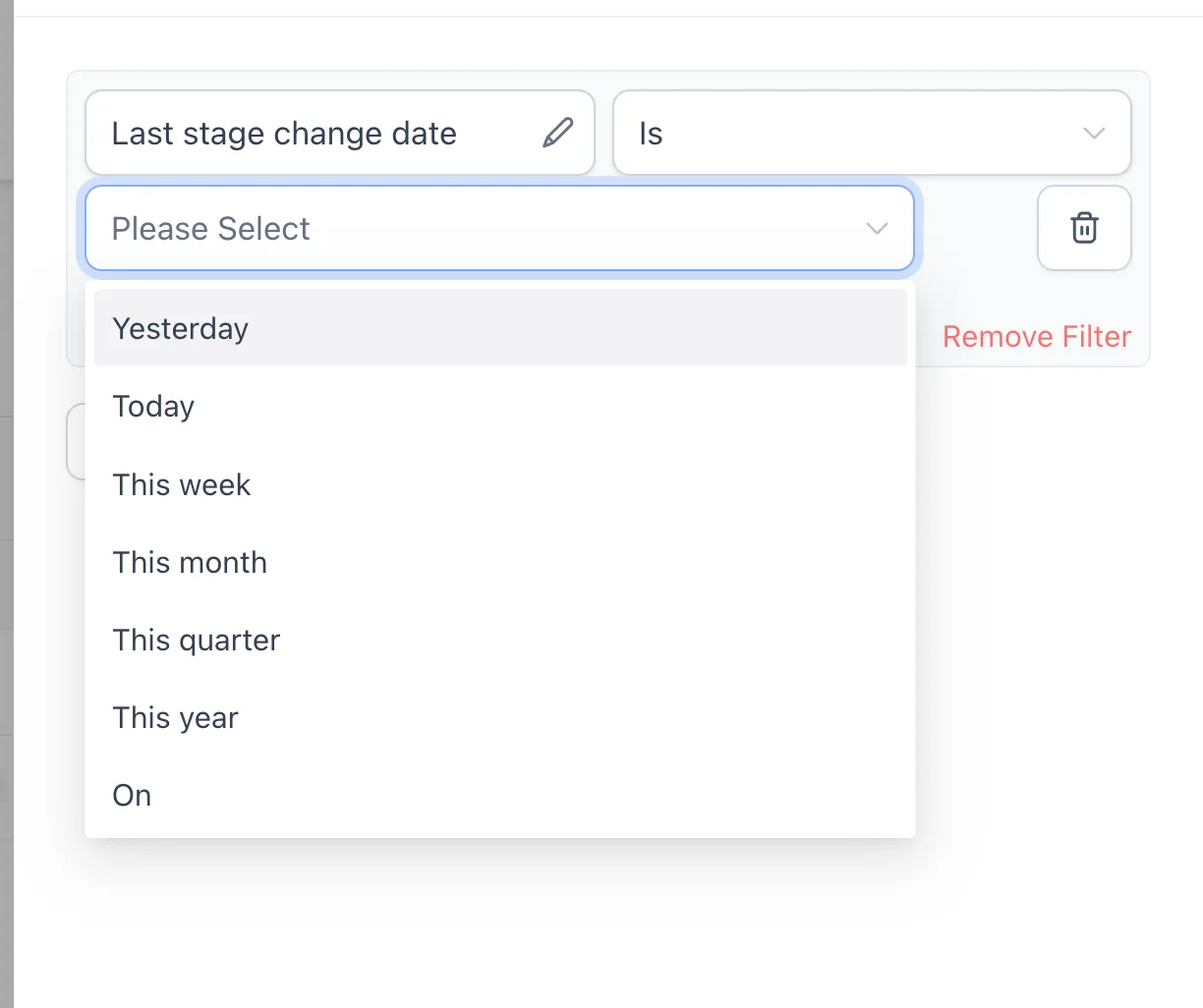 Grouped field sections in Advanced Filters