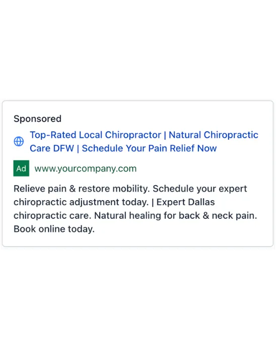 Chiropractic Care - Google Ad