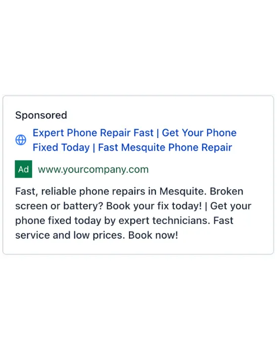 Cell Phone Repair - Google Ad