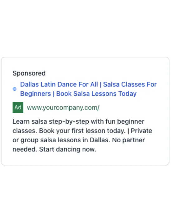 Salsa Instructor - Google Ad