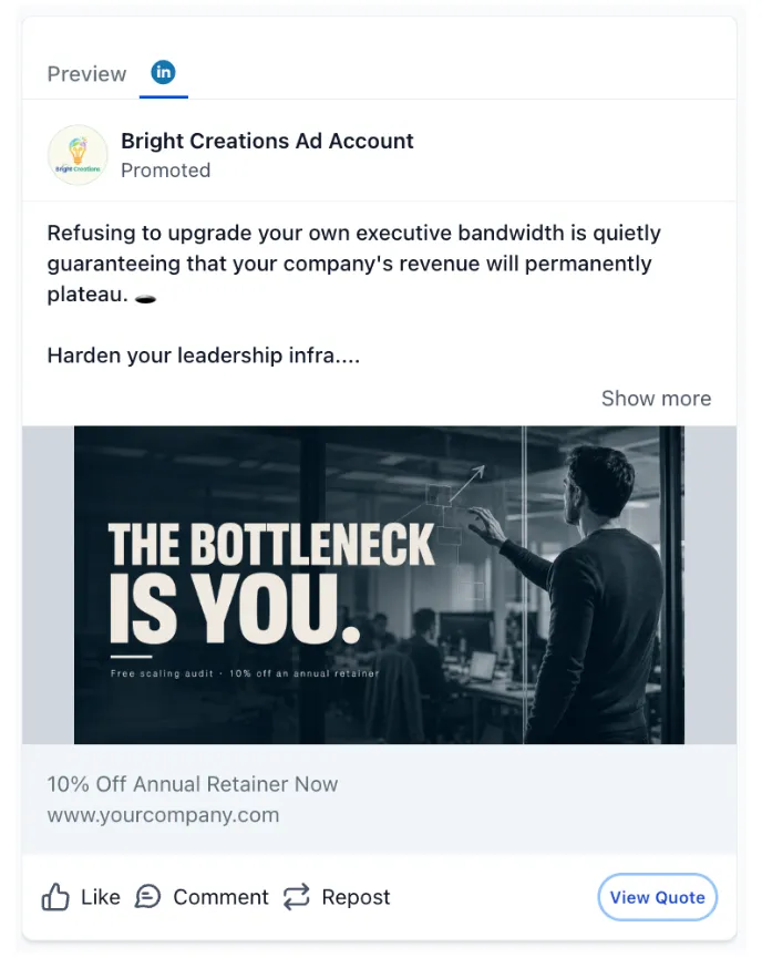 Entrepreneur Coach - LinkedIn Ad