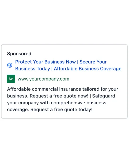 Commercial Insurance Services - Google Ad