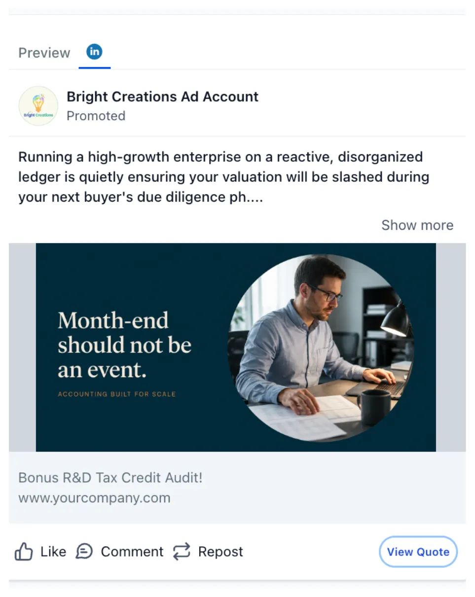 Accounting Services - LinkedIn Ad