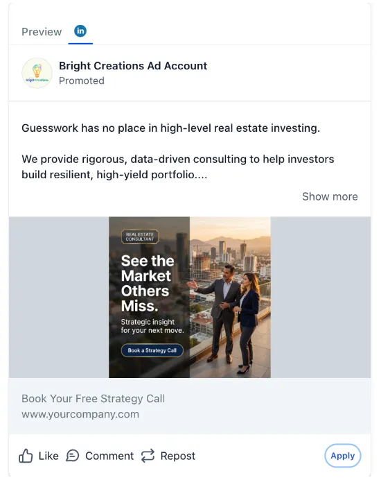 Real Estate Consultant - LinkedIn Ad