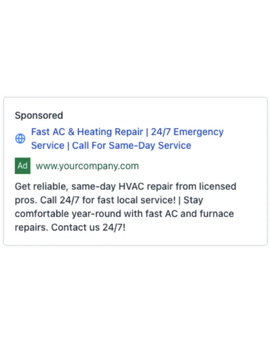 Licensed HVAC - Google Ad