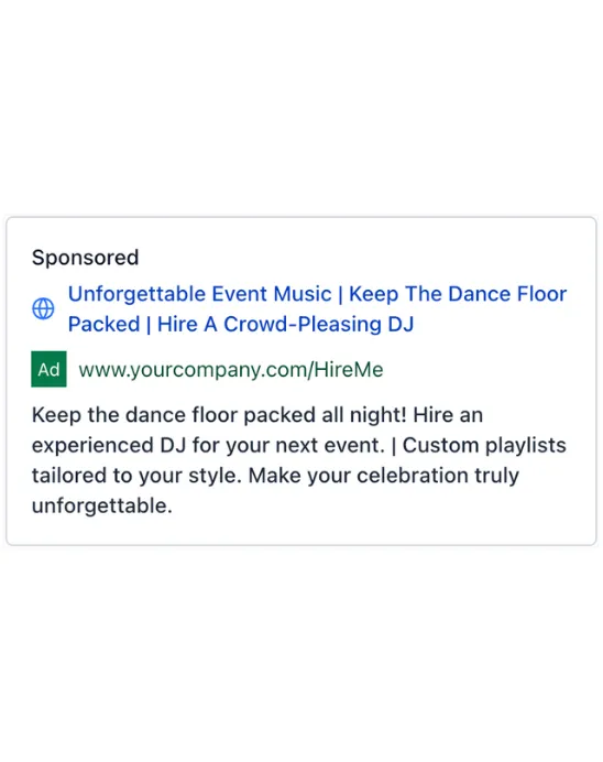 Mobile DJ - Google Ads