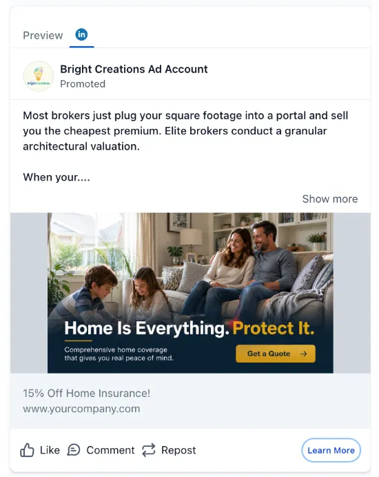Home Insurance - LinkedIn Ad