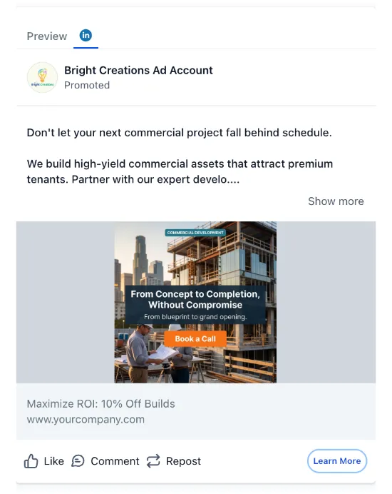 Commercial Development - LinkedIn Ad
