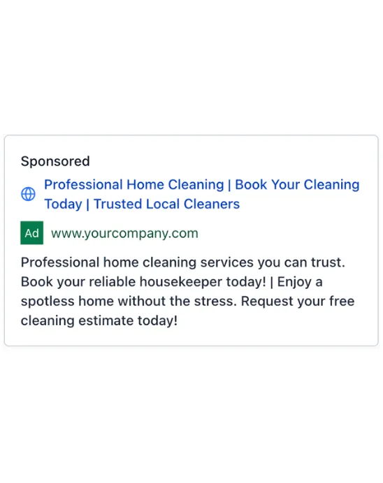 House Cleaning - Google Ad