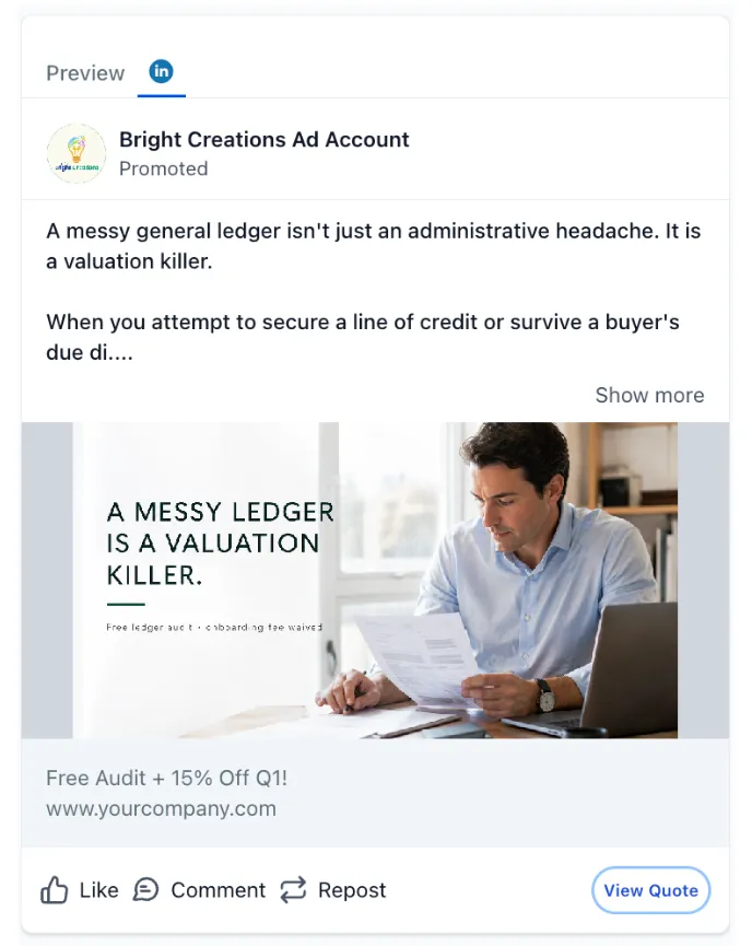Ledger Manager - LinkedIn Ad