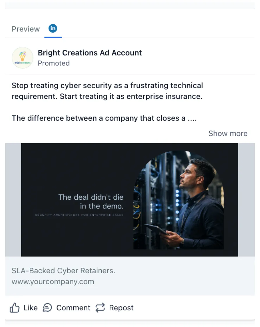 IT Security Consultant - LinkedIn Ad