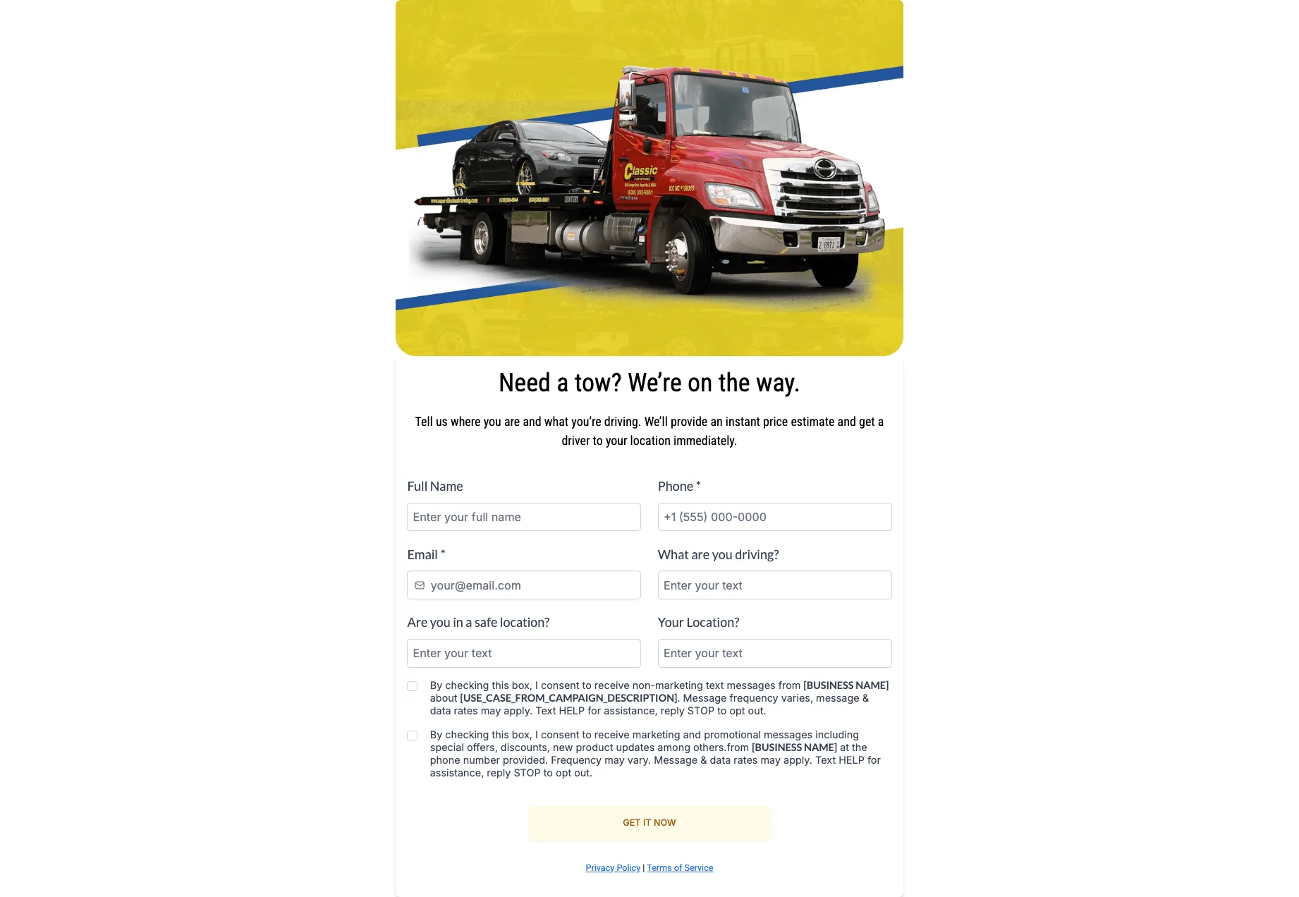 Towing Service - Form