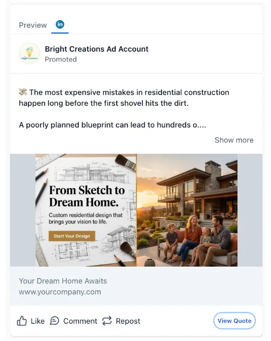 Residential Architect - LinkedIn Ad
