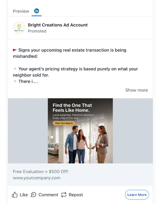 Real Estate Agent - LinkedIn Ad