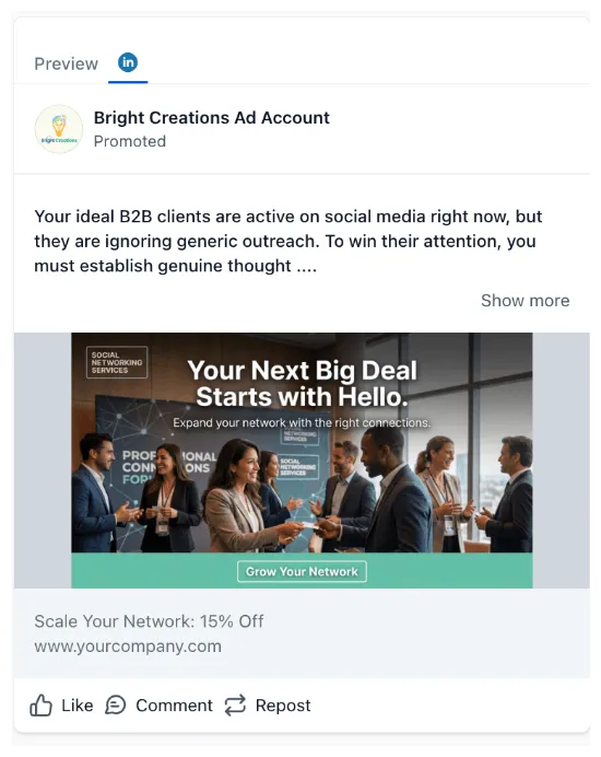 Social Networking Services - LinkedIn Ad