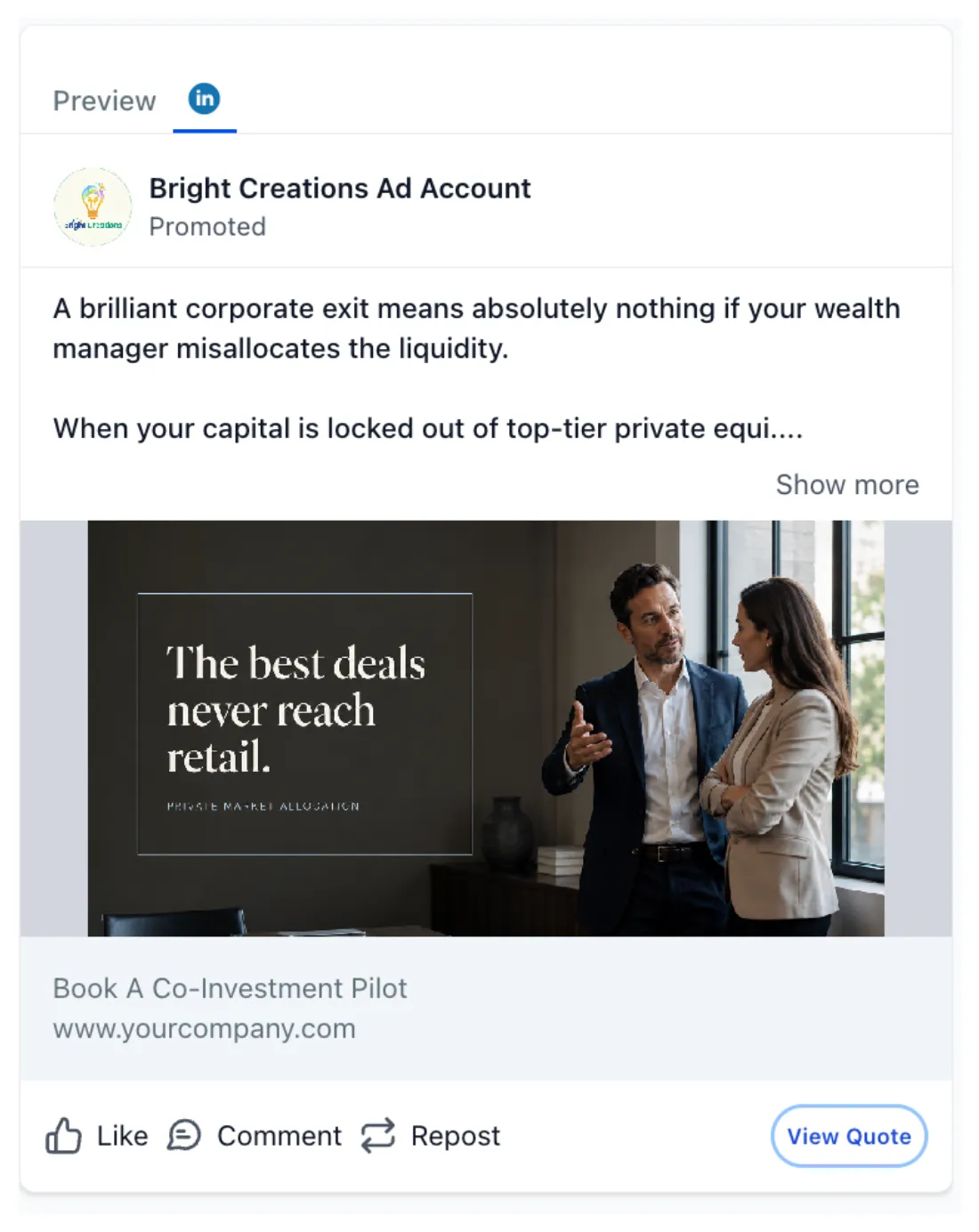 Financial Investor - LinkedIn Ad