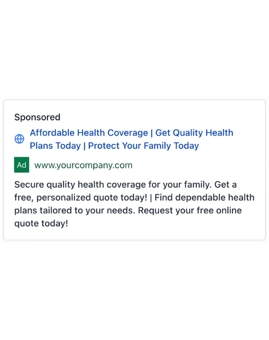 Health Insurance Agent - Google Ad